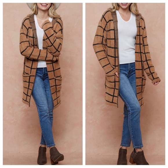 30 Cozy Boho Sweater Hooded Open Front Long Sleeve Cardigan - Picture 5 of 6